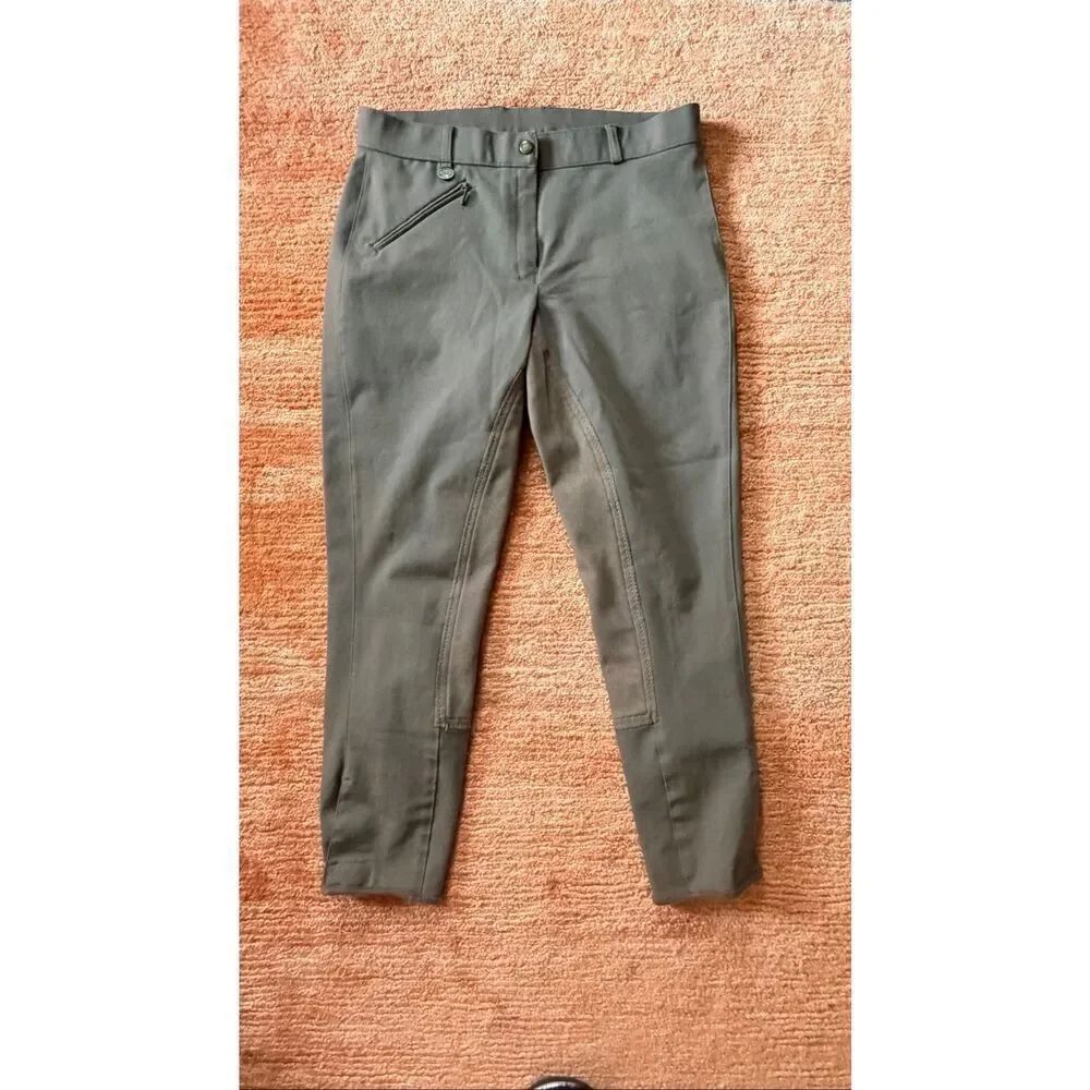Ovation Brown Riding Breeches Knee Patch Zip Ankle Size 8